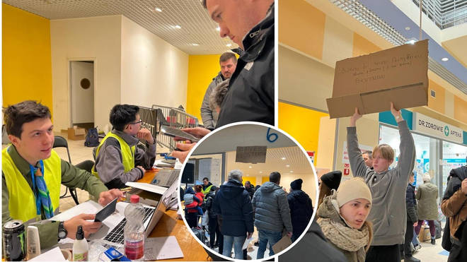 Scouts are manning the refugee driver registration in Poland.