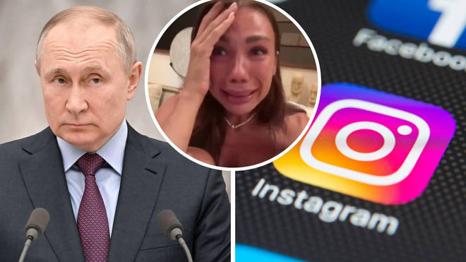 Russian blogger cries as Instagram is blocked by Vladimir Putin - LBC