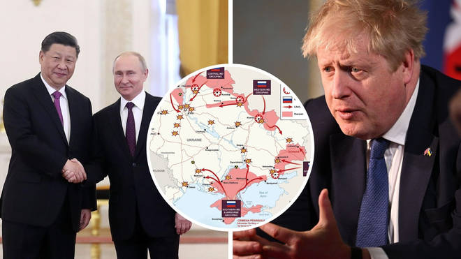 Russia has asked China for help as Boris Johnson branded Putin's actions 'barbaric'