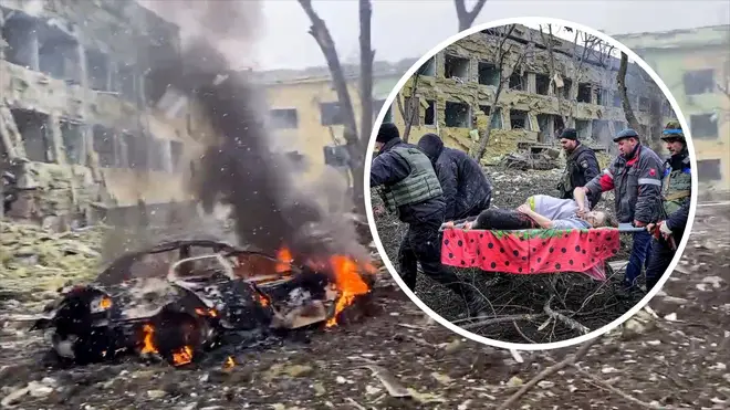 A pregnant woman has died with her baby after Russia bombed a maternity hospital.