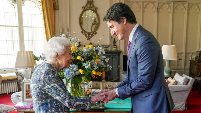 The Queen met Canadian Prime Minister Justin Trudeau after recovering from coronavirus
