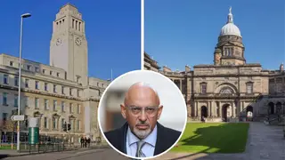 Leeds and Edinburgh universities. Inset: Nadhim Zahawi
