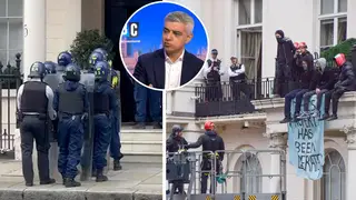 Protesters invaded the £25m mansion on Monday