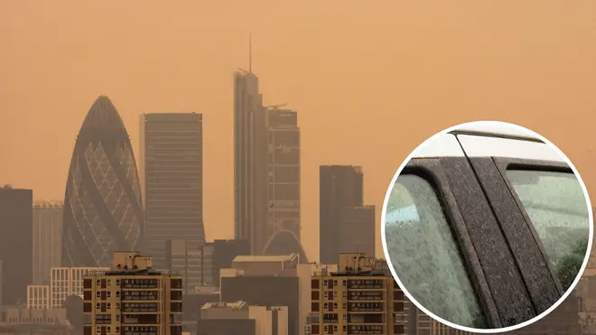 The sky over London turned orange on Wednesday, as Saharan dust fell from the skies