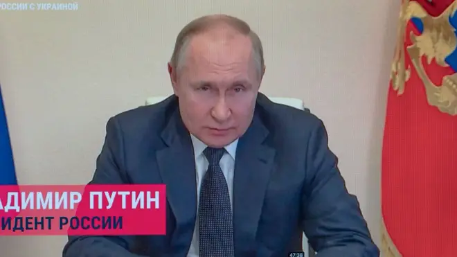 Vladimir Putin spoke in a televised address.