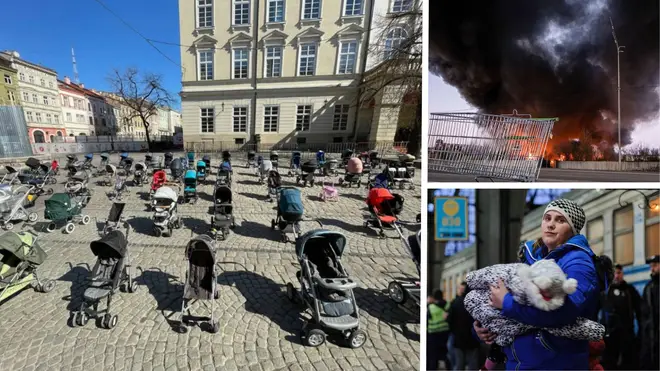 The prams are a poignant reminder of the toll the war has taken on Ukraine's children
