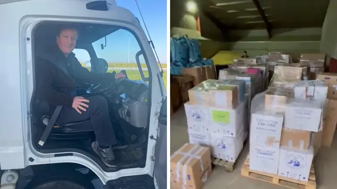David Cameron is driving a lorry to Poland to deliver supplies to Ukrainian refugees