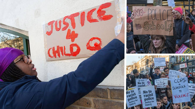 Protests have been held across London in support of Child Q.