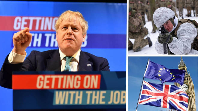 Boris Johnson speaking at the Tory party spring conference in Blackpool, where he compared the struggle of Ukrainians fighting the Russian invasion to Brits voting for Brexit.