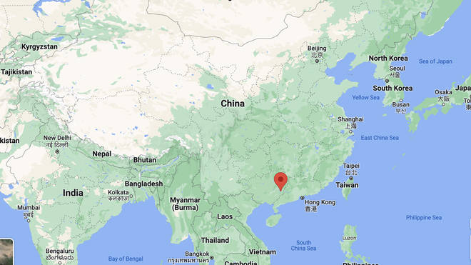 The crash happened on a mountainside in the south of China