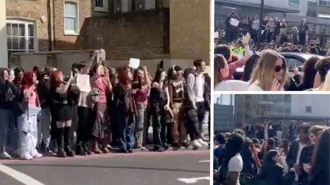 Students protested a controversial set of security checks at City and Islington College