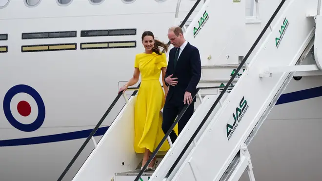 Duke and Duchess of Cambridge arrive at Norman Manley International Airport in Kingston, Jamaica
