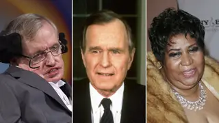 Stephen Hawking, George HW Bush, and Aretha Franklin
