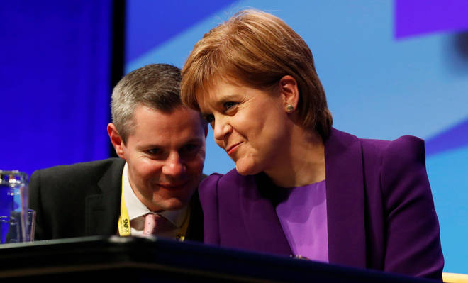 Derek Mackay and Nicola Sturgeon in 2016, the year after the ferries contract was signed.