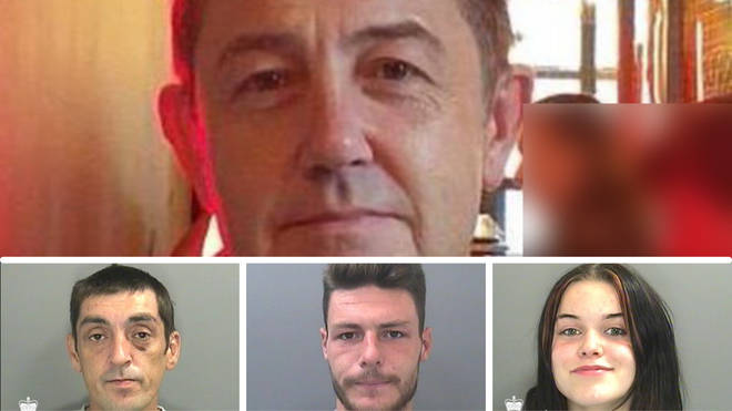 Three people have been jailed for the murder of Dr Gary Jenkins (top)