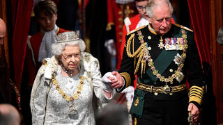 Prince Charles and the Queen at the state opening of parliament three years ago