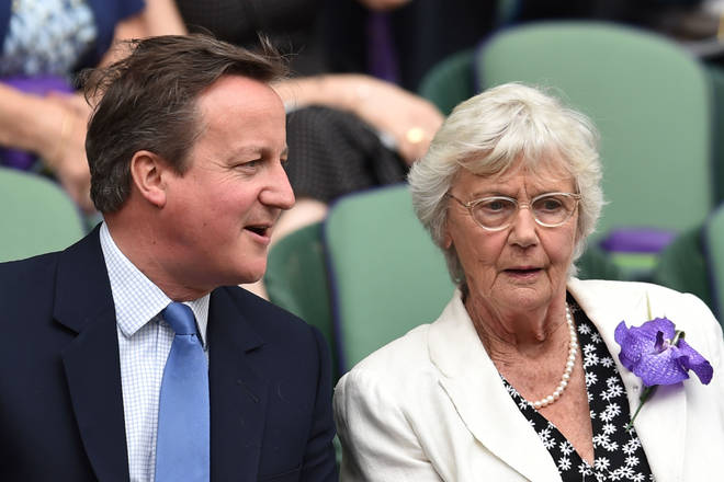 David Cameron and his mother Mary at Wimbledon in 2016