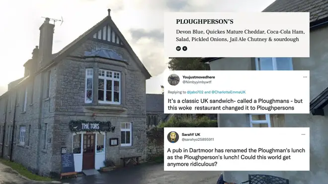 The 'ploughperson's' has replaced the 'Ploughman's' at The Tors pub in Devon.