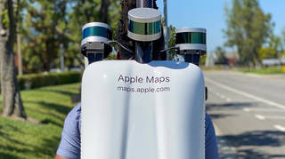 A specially designed Apple Maps backpack