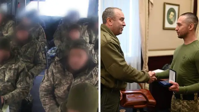 Hrybov, right, has been released from Russian detention