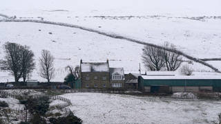 Snowfall near Stanhope, in Northumberland