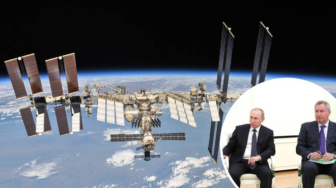 Dmitry Rogozin (pictured with Putin) has announced Russia will halt cooperation over the International Space Station