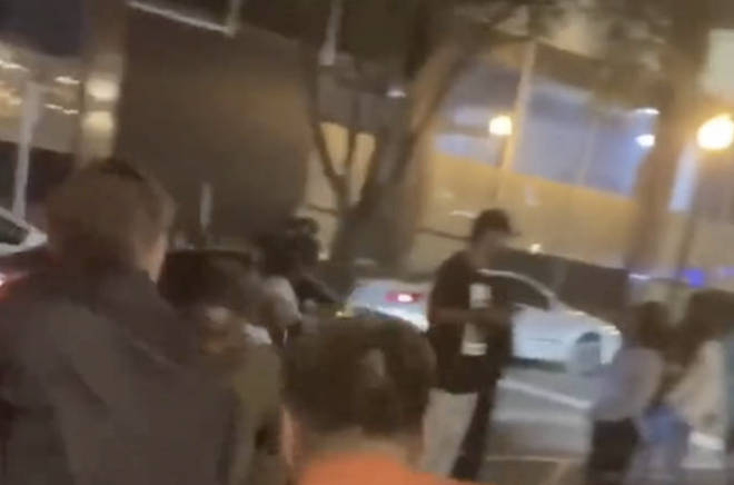 Footage circulated online shows a crowd fleeing as gunshots ring out in Sacramento.