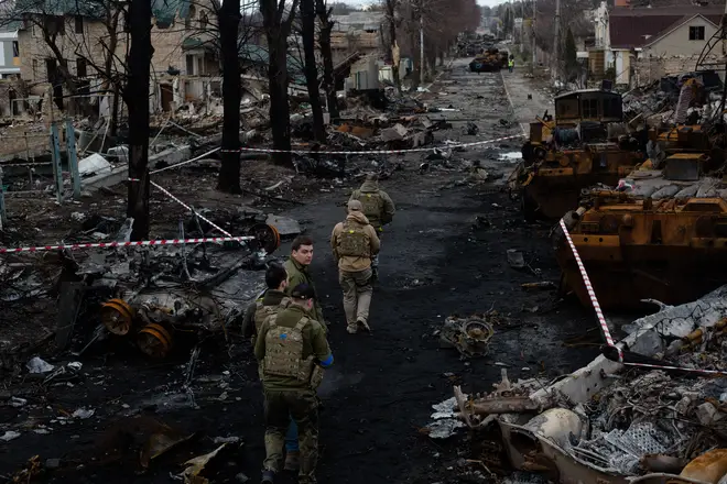 Russian retreat from Bucha reveals scores of civilian deaths.