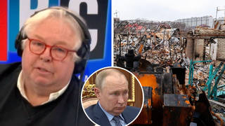 Nick Ferrari furiously clashed with a caller who said Ukraine kept "prodding the bear in Eastern Europe"