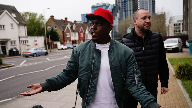 Dizzee Rascal arrived at Croydon Magistrates' Court, south London, ahead of his sentencing
