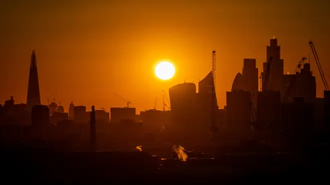 London skyline sunset