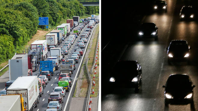 Drivers are being told to travel at night to avoid the worst of the Bank Holiday traffic