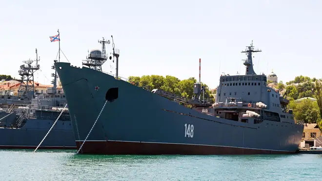 The Moskva becomes the second major Russian ship damaging since Moscow invaded Ukraine on February 24 after Kyiv's forces destroyed the Orsk (pictured) a landing support ship held in the Sea of Azov.