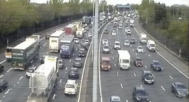 The M25 was also gridlocked for more than 25 miles this afternoon as Brits try to escape the city for the Easter weekend with temperatures set to soar to 22C in parts of capital and south coast.