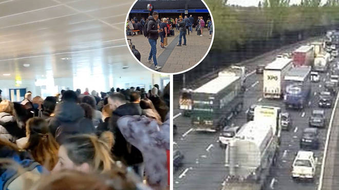 Holidaymakers were today facing travel chaos as millions of people set off for four-day trips for the Easter weekend.