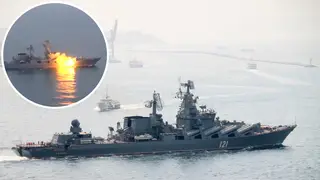 Moskva, the flagship of Russia's Black Sea fleet, has sunk