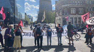 Extinction Rebellion blocked traffic in central London today