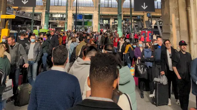 Queues for the Eurostar were due to an IT failure.