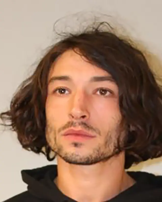 Actor Ezra Miller is seen in a police booking photo