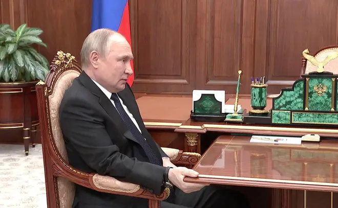 People remarked how Putin's face appeared 'bloated' in the clip