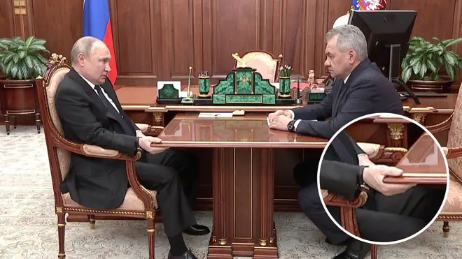The clip of Putin and Shoigu sparked questions over both of their health