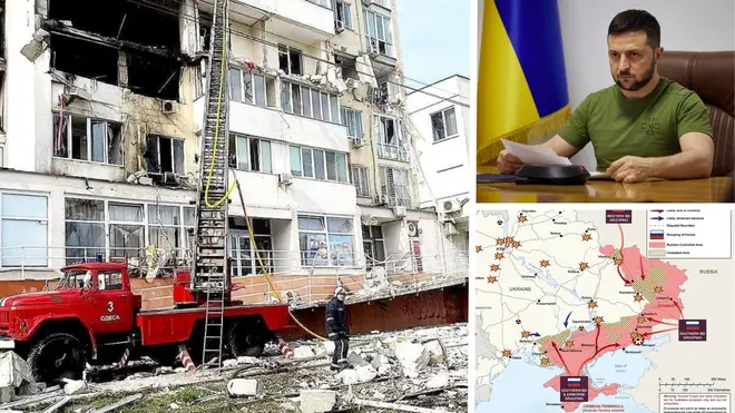 An apartment block in Odesa was hit by Russian missiles