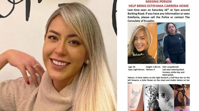 Estefania Carrera Barragan, a nutrition expert, was last seen at around 7pm on Barking Road, east London on April 16.