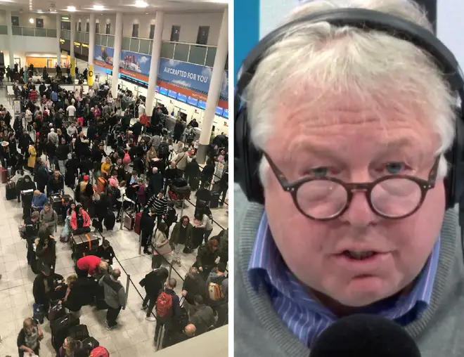A senior officer at Gatwick Airport was grilled by Nick Ferrari on Friday