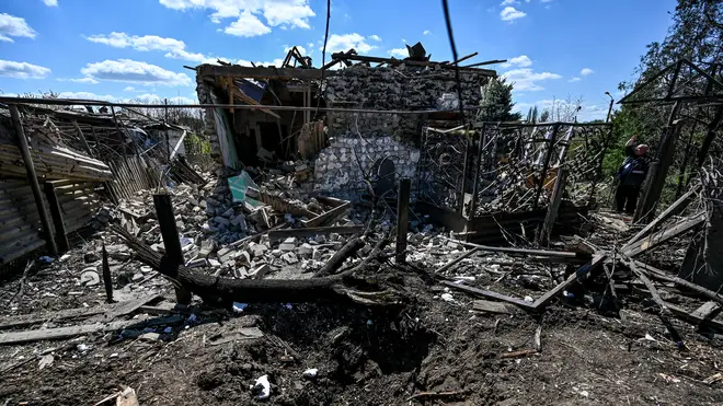 Homes were left in rubble in Zaporizhzhia