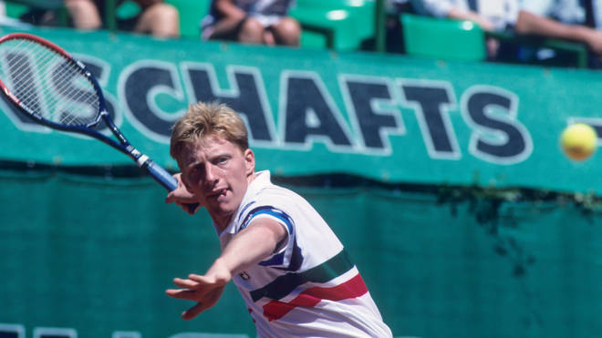 Becker on the tennis court in 1984.