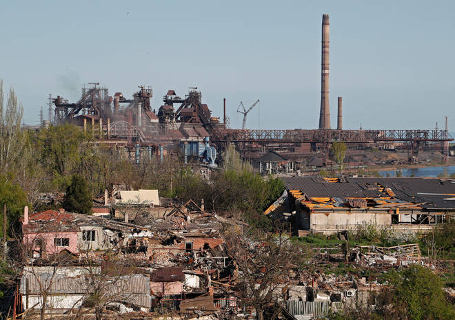 The Azovstal Iron and Steel Works in Mariupol