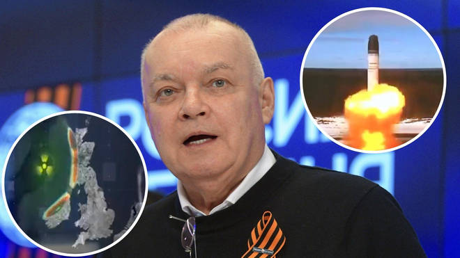 Dmitry Kiselyov said a Russian nuclear attack would turn Britain into a ‘radioactive desert’