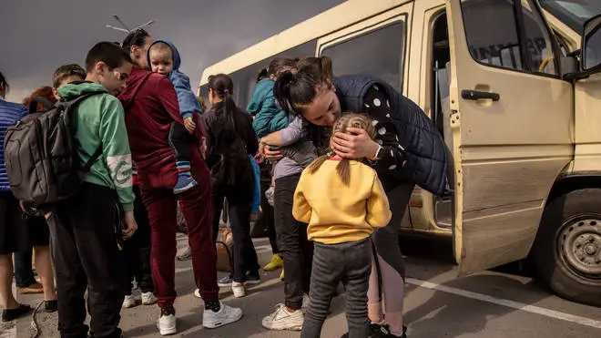 Around 100 women and children have been evacuated from Mariupol.