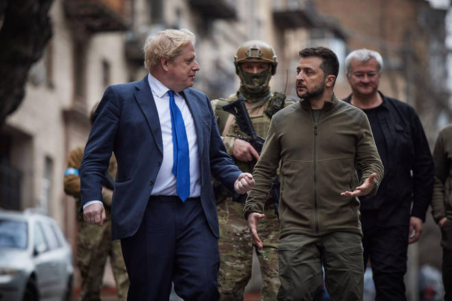 Boris Johnson and President Zelenskyy in Kyiv on a previous visit.